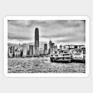 Star Ferry, Hong Kong, Black And White Sticker